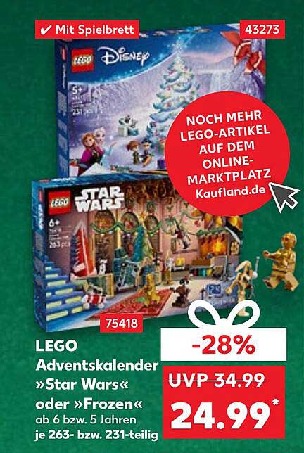 LEGO Adventskalender »Star Wars« oder »Frozen«