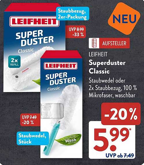 Leifheit Superduster Classic – Staubwedel mit Mikrofaser