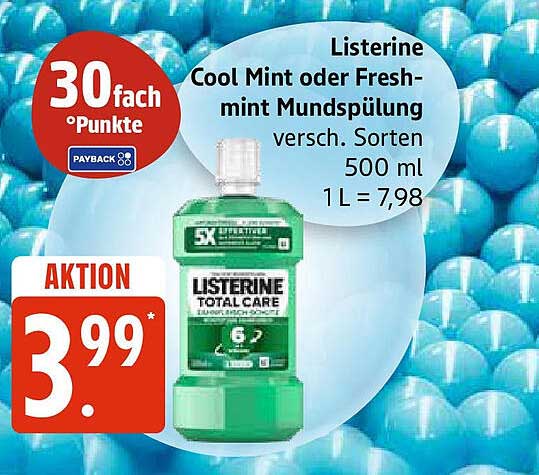 Listerine Cool Mint oder Freshmint Mundspülung 500 ml