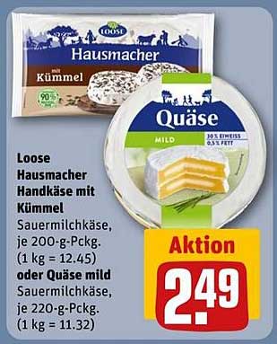 Loose Hausmacher Handkäse mit Kümmel oder Quäse mild