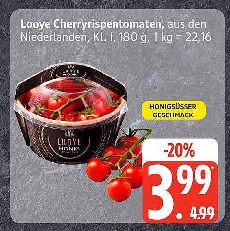 Looye Cherryrispentomaten, aus den Niederlanden, Kl. I, 180 g