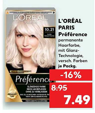 L'ORÉAL PARIS Précédente permanente Haarfarbe, mit Glanz-Technologie, versch. Farben je Packung.