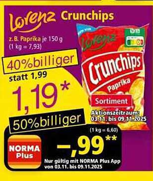 Lorenz Crunchips Paprika 150 g - Jetzt 40% günstiger!