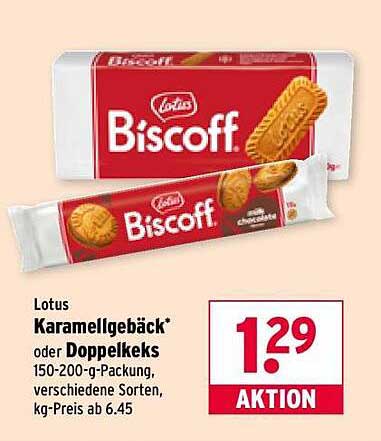 Lotus Karamellgebäck oder Doppelkecks 150-200 g, verschiedene Sorten