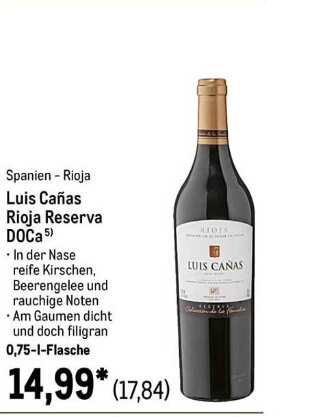 Luis Cañas Rioja Reserva DO