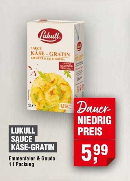 Lukull Sauce Käse-Gratin Emmentaler & Gouda 1 l Packung