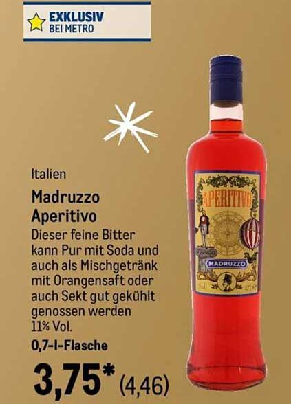Madruzzo Aperitivo 0,7 l - Exklusiv bei METRO