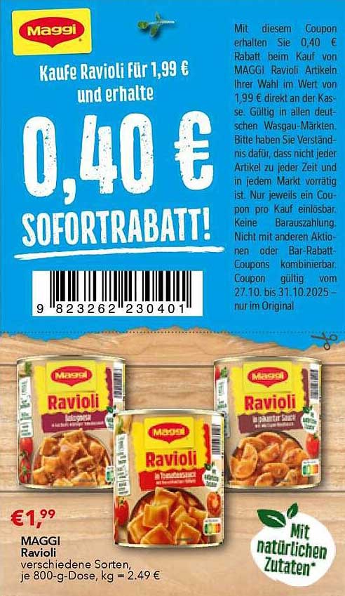 MAGGI Ravioli – Verschiedene Sorten zum Aktionspreis