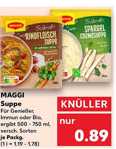 MAGGI Suppe – Rindfleisch und Spargel Cremesuppe