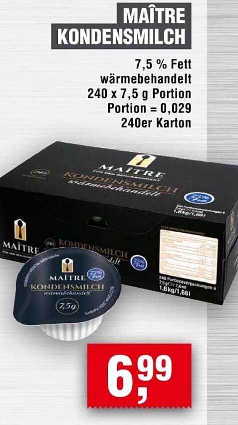 MAÎTRE KONDENSMILCH 240 x 7,5 g