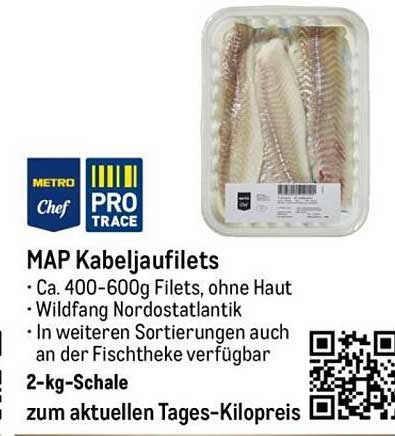 MAP Kabeljaufilets - 2-kg-Schale