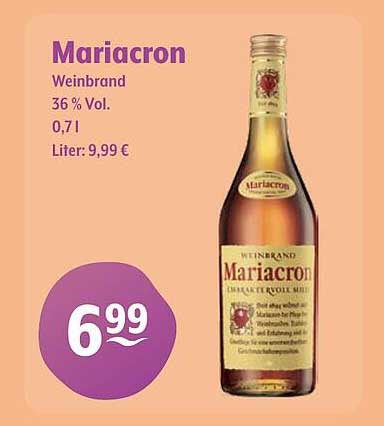 Mariacron Weinbrand 0,7 L - 36 % Vol.