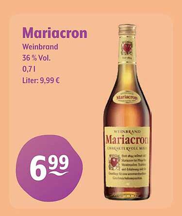 Mariacron Weinbrand 36 % Vol 0,7 l