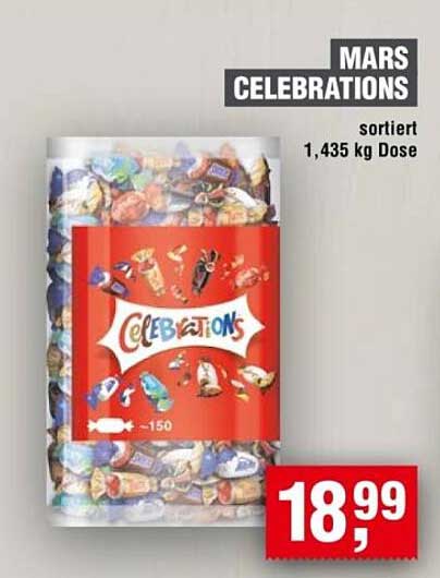 MARS Celebrations, 1,435 kg Dose sortiert