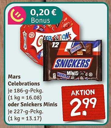 Mars Celebrations oder Snickers Minis Aktion!