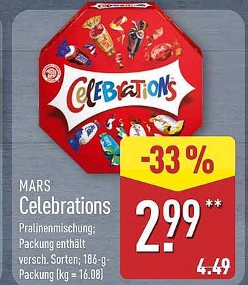 MARS Celebrations Pralinenschachtel - Gemischte Köstlichkeiten