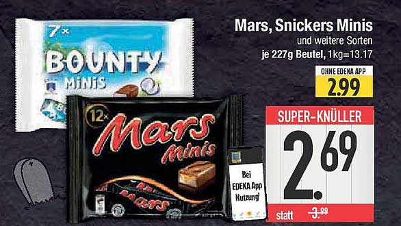 Mars Minis, Snickers Minis und Bounty Minis - Snackvergnügen für Jedermann