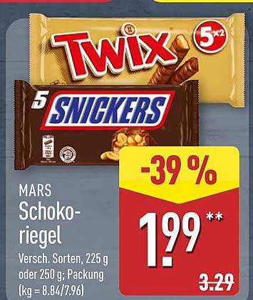MARS Schokoriegel – Twix & Snickers im Angebot