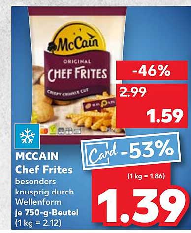 McCain Chef Frites 750 g - Besonders knusprig durch Wellenform
