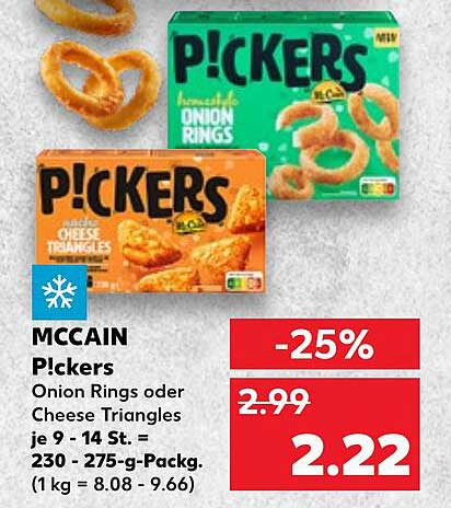 MCCAIN P!ckers Onion Rings oder Cheese Triangles