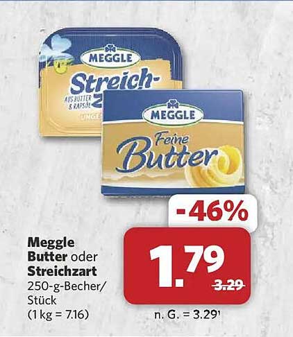 Meggle Butter oder Streichart 250-g-Becher