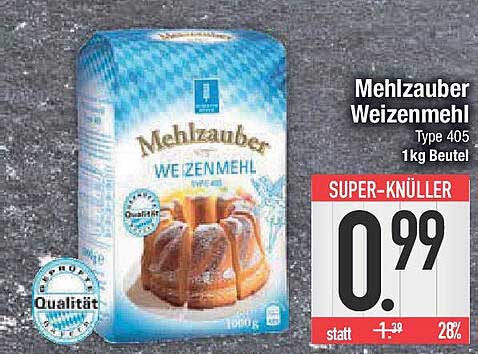 Mehlzauber Weizenmehl Type 405 1 kg Beutel