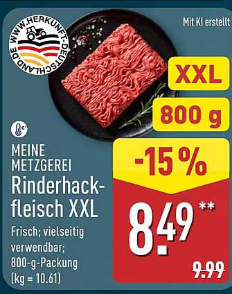Meine Metzgerei Rinderhackfleisch XXL 800 g