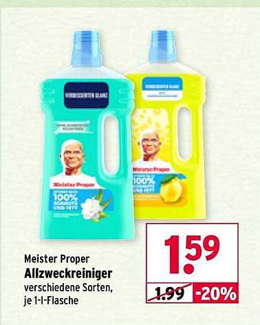Meister Proper Allzweckreiniger verschiedene Sorten, je 1-l-Flasche