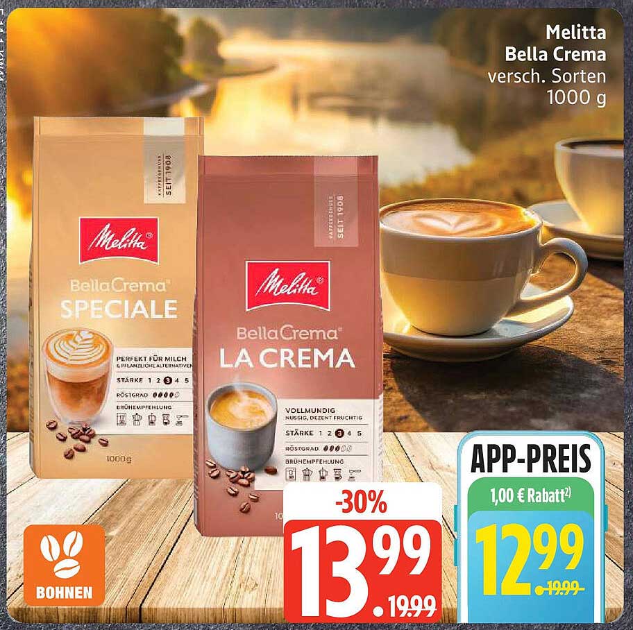 Melitta Bella Crema 1000 g - Verschiedene Sorten