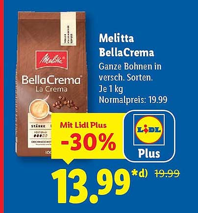 Melitta BellaCrema - Ganze Bohnen in verschiedenen Sorten