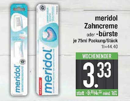 meridol Zahnpasta oder -bürste, je 75ml