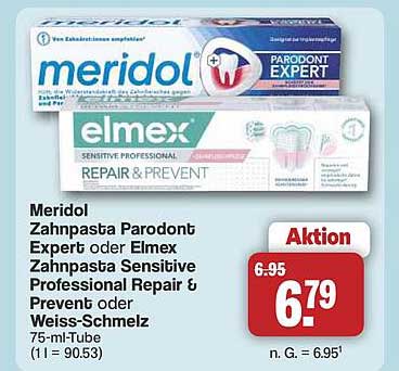 Meridol Zahnpasta Parodont Expert oder Elmex Zahnpasta Sensitive Professional Repair & Prevent