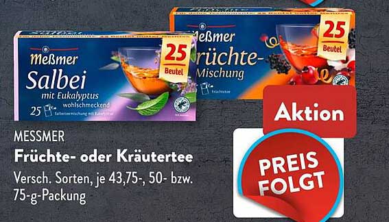 Meßmer Früchte- oder Kräutertee 25 Beutel
