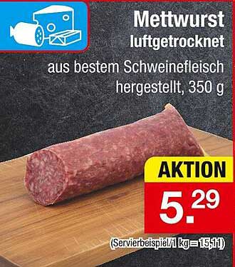 Mettwurst luftgetrocknet, 350 g
