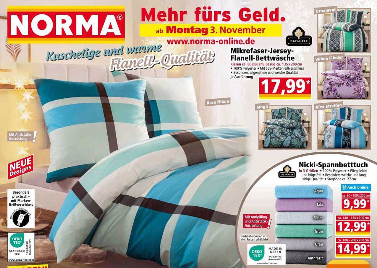 Mikrofaser-Jersey-Flanell-Bettwäsche