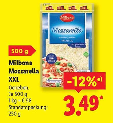 Milbona Mozzarella XXL 500 g