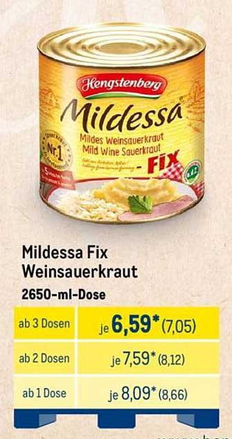 Mildessa Fix Weinsauerkraut 2650-ml-Dose