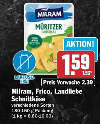 Milram, Frico, Landliebe Schnittkäse verschiedene Sorten 180-150 g Packung