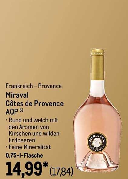 Miraval Côtes de Provence AOP - 0,75 l Flasche