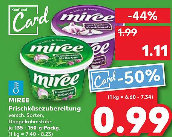 MIREE Frischkäsezubereitung – verschiedene Sorten