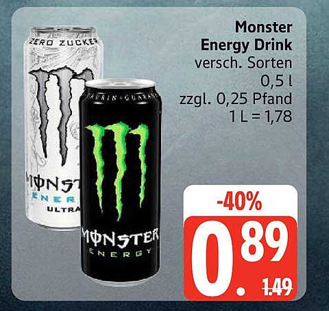Monster Energy Drink - Verschiedene Sorten 0,5 L