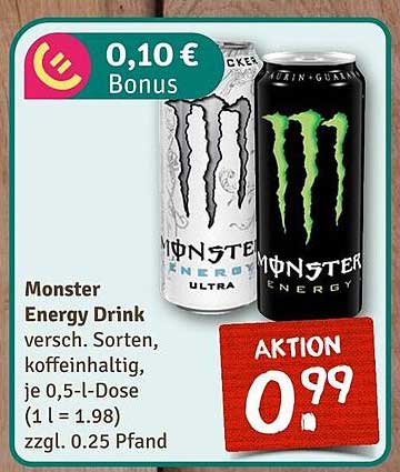 Monster Energy Drink, verschiedene Sorten, 0,5-L-Dose
