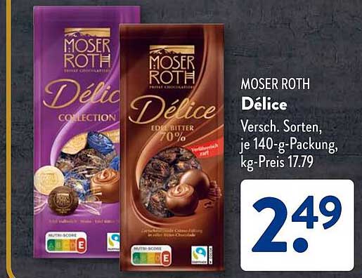 MOSER ROTH Délice Schokolade 140 g