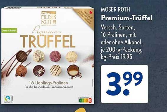 MOSER ROTH Premium-Trüffel - 16 Pralinen für besondere Genussmomente