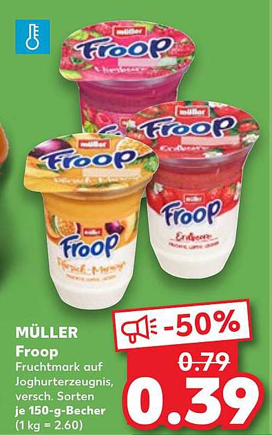 MÜLLER Froop Fruchtmark auf Joghurtbasis, verschiedene Sorten