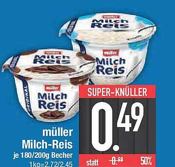 müller Milch-Reis je 180/200g Becher