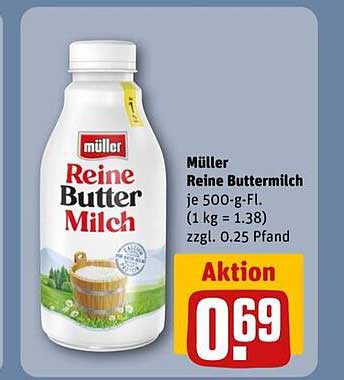Müller Reine Buttermilch je 500-g-Fl.