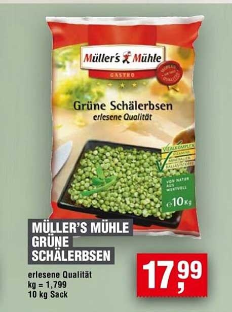 Müller’s Mühle Grüne Schälerbsen 10 kg Sack
