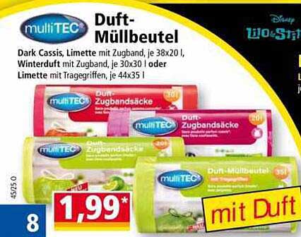 multiTEC Duft-Müllbeutel in verschiedenen Duftrichtungen