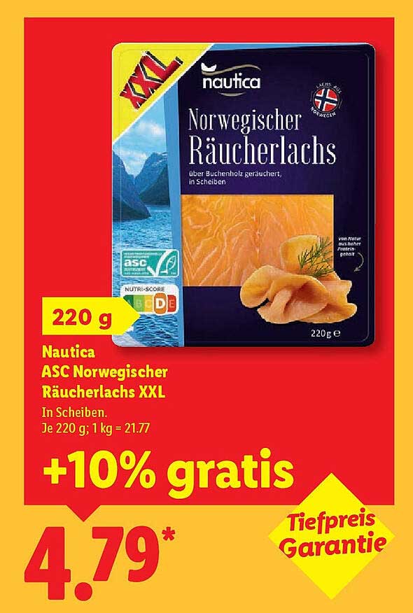 Nautica ASC Norwegischer Räucherlachs XXL 220 g